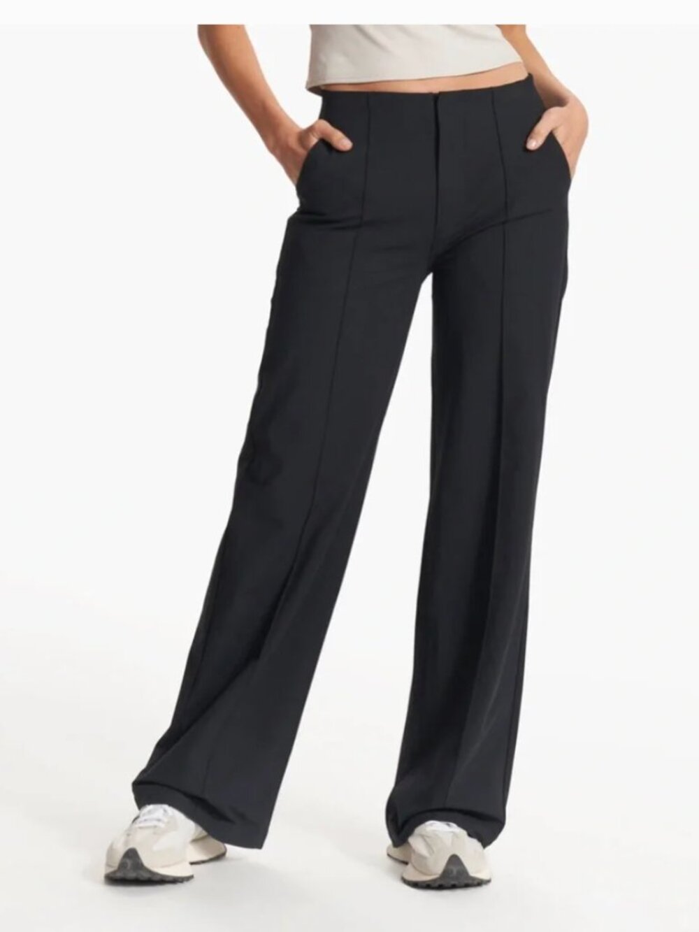 Vuori Meta Wideleg Pant in Black Size L Wide leg trouser pants